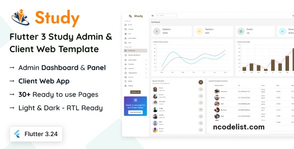 Study v2.0.0 – Flutter Courses Admin & Client Template